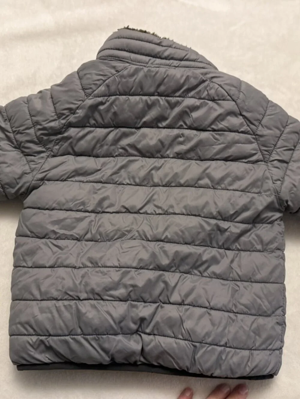 GAP Kids Gray Puffer Jacket Camo Sherpa Lined - Boys Size 5